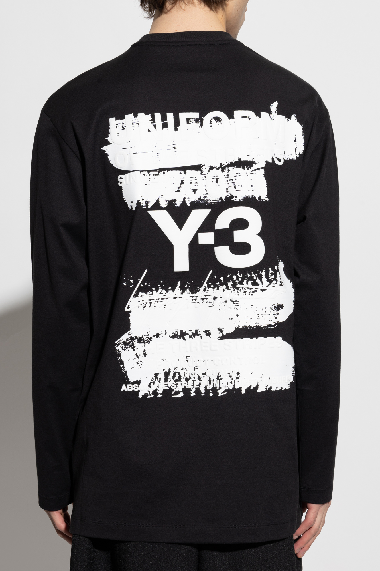 adidas Y-3 Logo Long Sleeve Tee - White | Free Shipping with